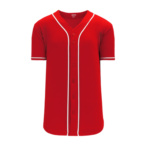Athletic Knit Full Button Baseball Jersey with Braided Trim (BA5500)